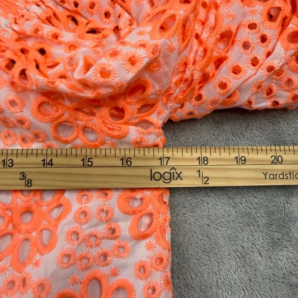 Lilly‎ Pulitzer Kerrigan Top Womens XS Orange Funflower Eyelet New Off Shoulder